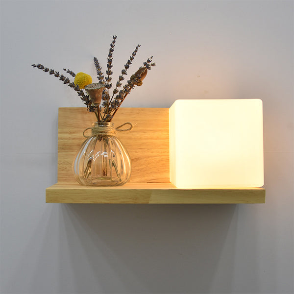 Wood Botanical Wall Lamp